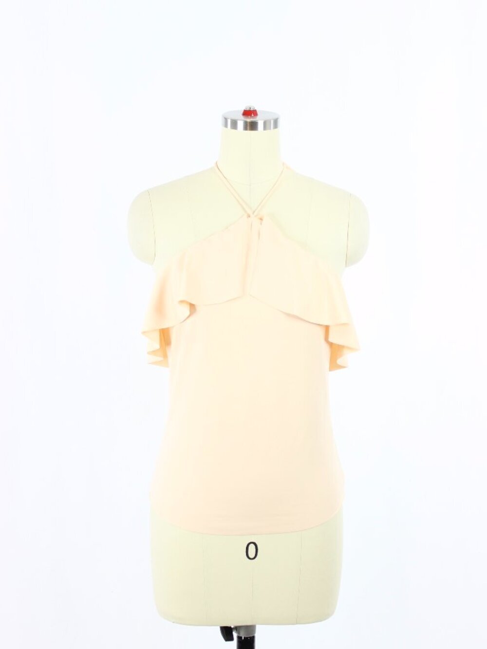 Aritzia WILFRED FREE Peach Orange Jersey Ruffle Halter Tank Top, Size M